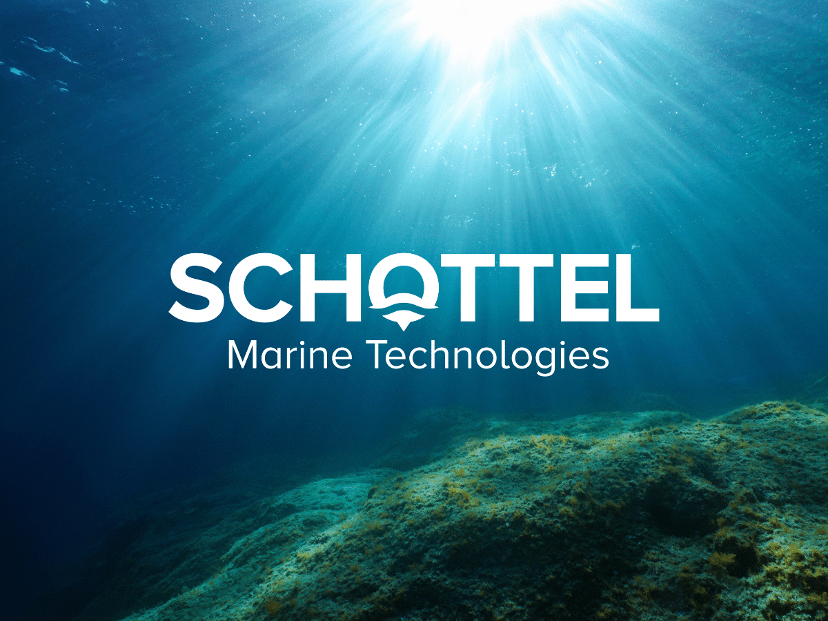 SCHOTTEL Marine Technologies Logo small background seabed with solar radiation