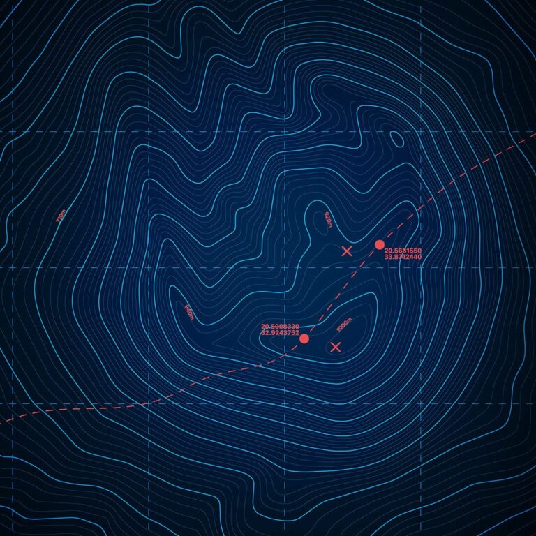 topographic map technical surveys and studies sea depth display